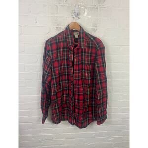 L.L. Bean Men's Flannel Traditional Fit Button-Down Shirt Plaid Multi Size L